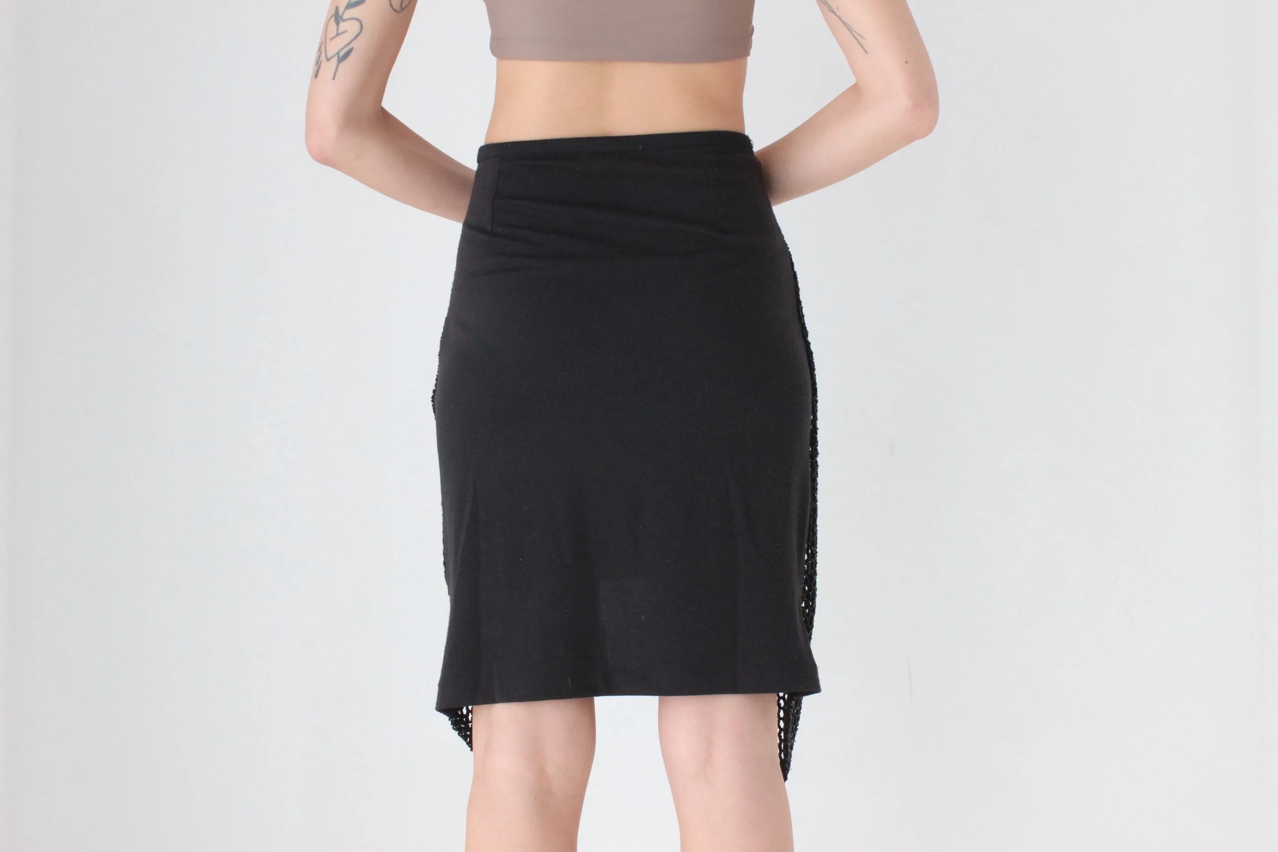 2000s Beaded Net / Stretch Mini Bandage Skirt