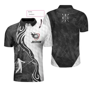 A Golf Player Illustration Custom Polo Shirt, Personalized Polo Shirt For Golf, Best Golf Shirt For Men