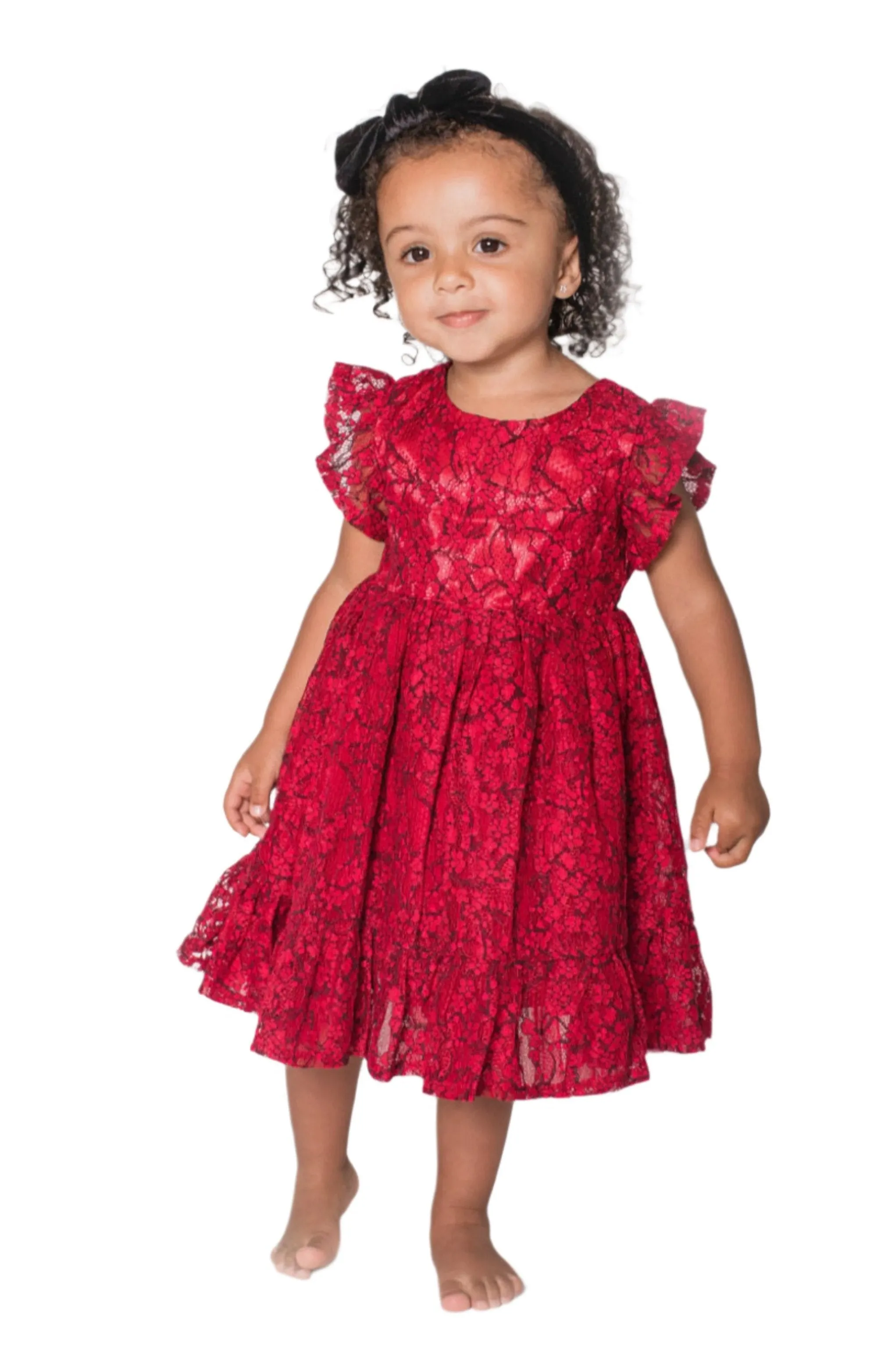 Baby Girl's Burgundy Lace Dress