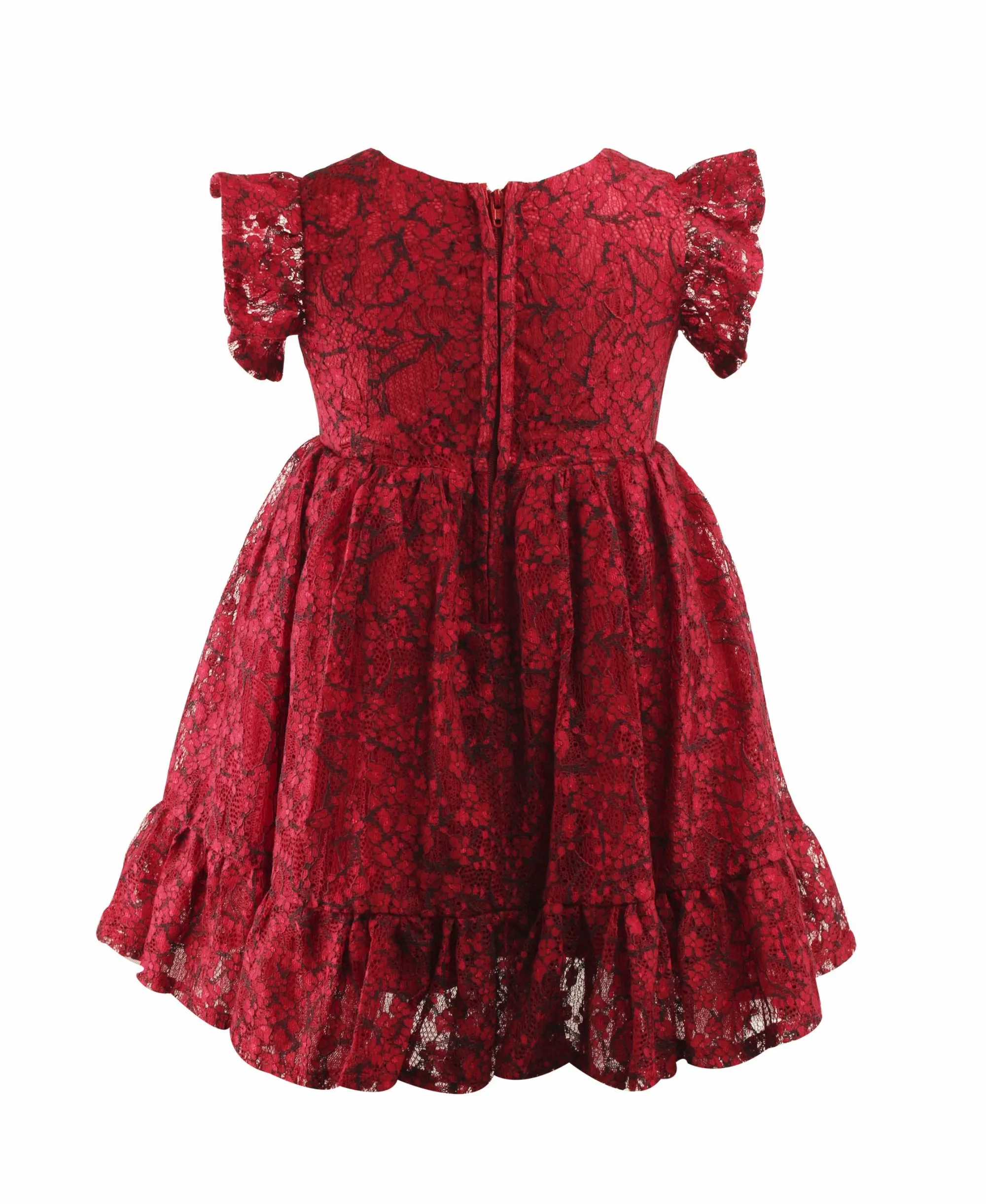 Baby Girl's Burgundy Lace Dress