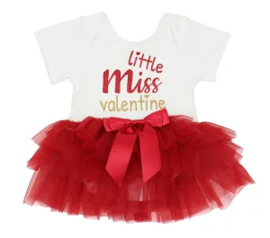 Baby Girl's "Little Miss Valentine" Skirted Bodysuit
