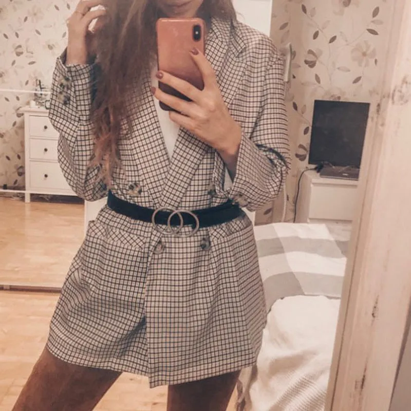 Back To Work Plaid Blazer