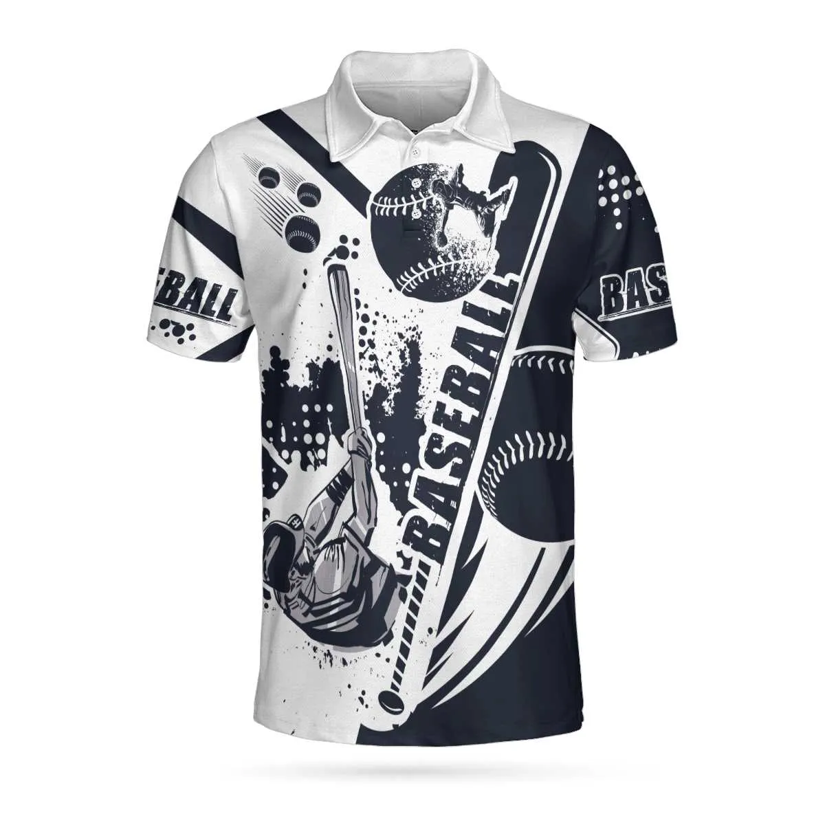 Baseball Lover Hit Hard Run Fast Turn Left Polo Shirt, Wet Paint Baseball Polo Shirt, Best Baseball Shirt For Men
