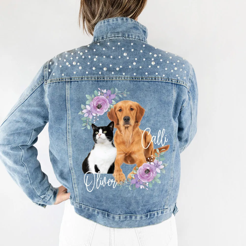 (Blue Pearl) Pet Denim Jacket