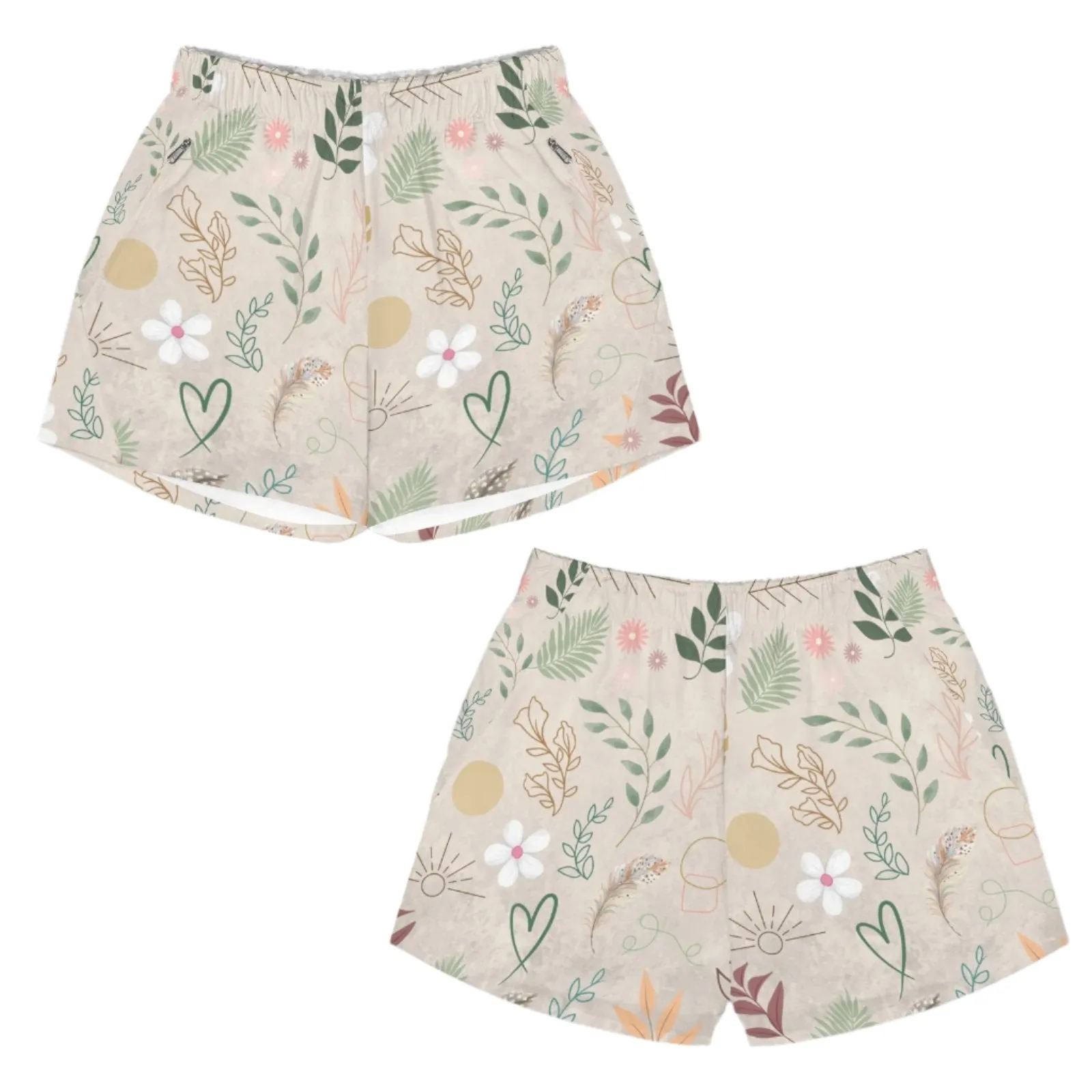 Boho Beige Zip Pocket Shorts up to 5 XL (FWS)