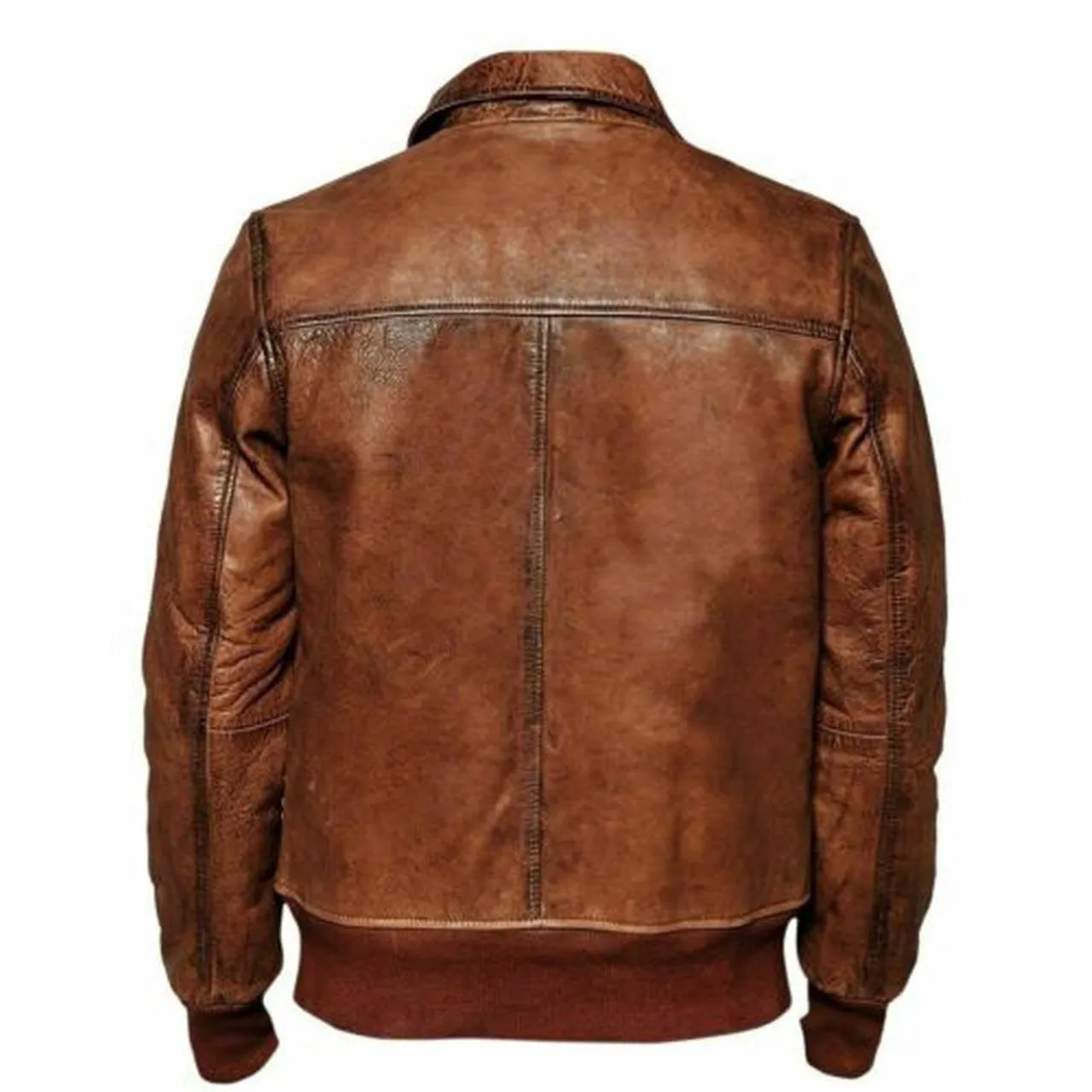 brown distressed leather jacket