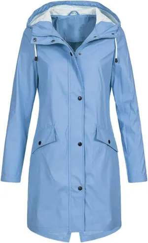 Canbebig Raincoat Women Lightweight Waterproof Coats Long Hooded Trench Coats Packable Rain Coats with Pockets Travel Jackets