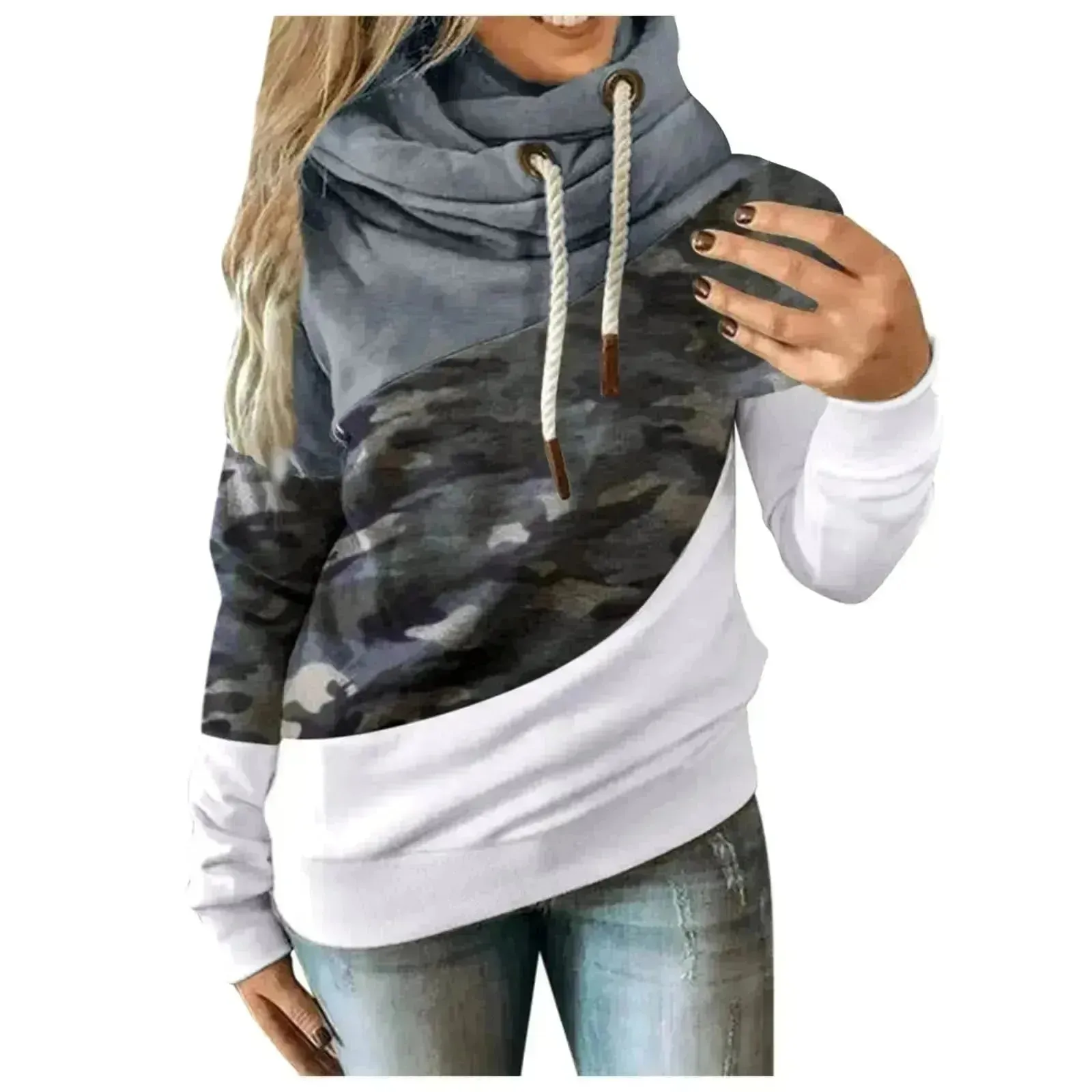 Casual Fashion Women Camouflage Winter hoodie Sweatshirt Pullover Top