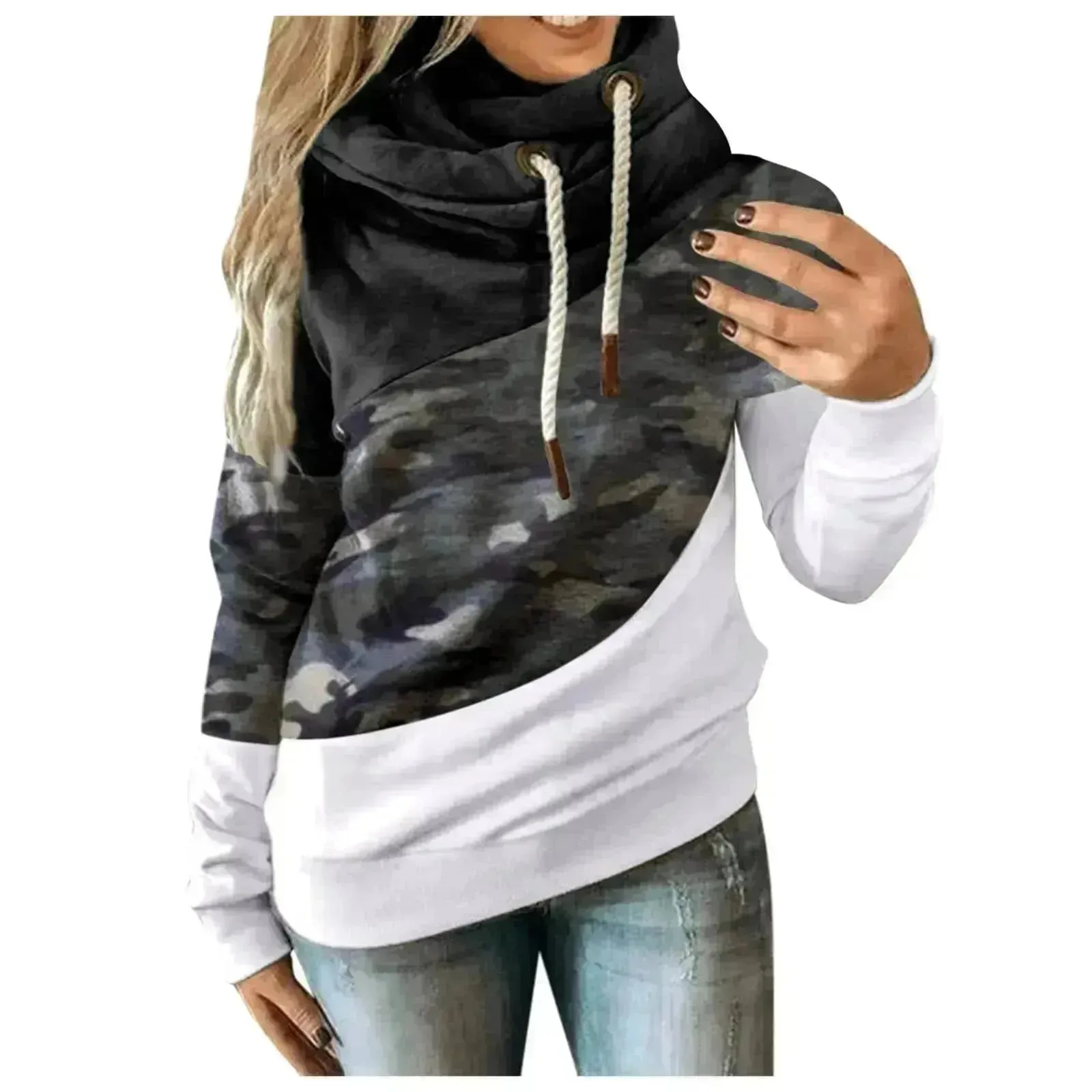Casual Fashion Women Camouflage Winter hoodie Sweatshirt Pullover Top