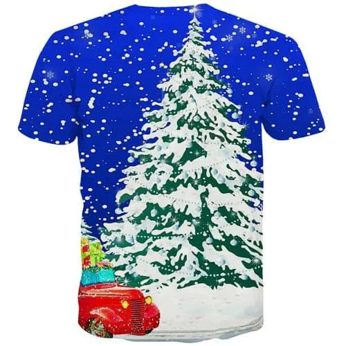 Christmas Tree T-shirt Men Christmas Tshirt Anime Snow T-shirts 3d Harajuku Shirt Print Funny Tshirts Casual Short Sleeve summer