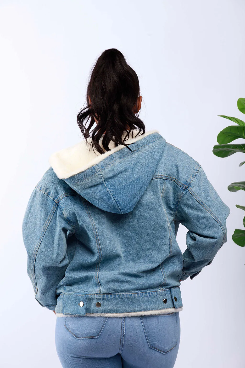 Classic Long-Sleeve Denim Hooded Jacket