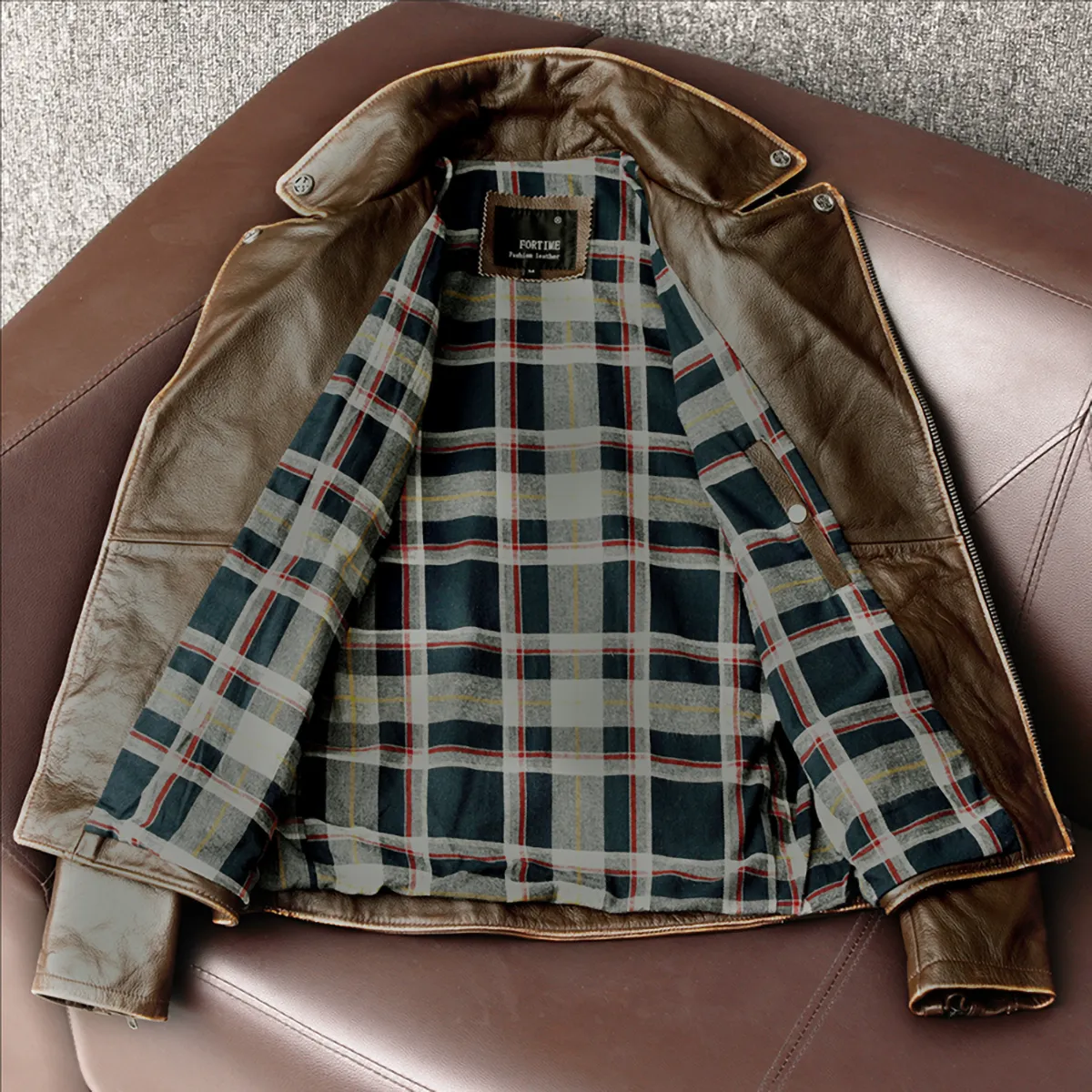 Cowhide Slim Fit Motorcycle Leather Jacket