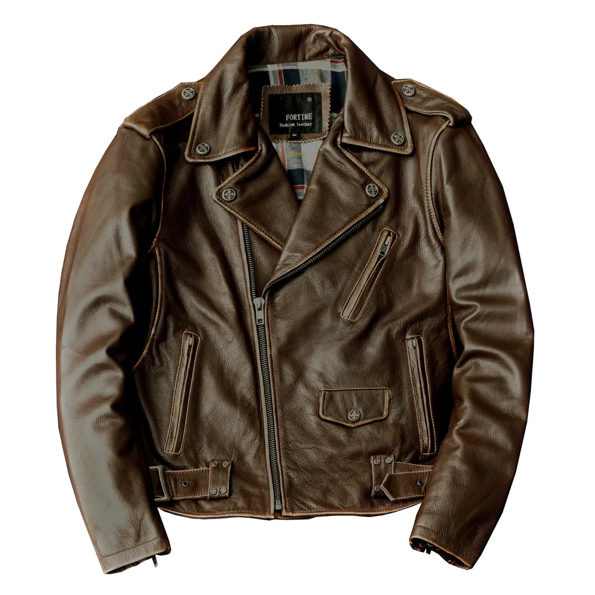 Cowhide Slim Fit Motorcycle Leather Jacket