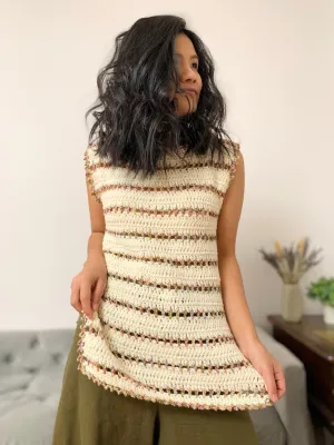 Crochet pattern: crochet side slit top/dress pattern for us women's sizes xs-xxl PDF file and video tutorial,crochet top,crochet summer top