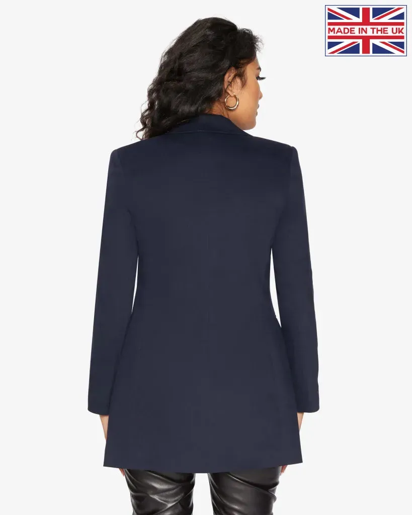 De La Creme Womens Collared Formal Longline Blazer