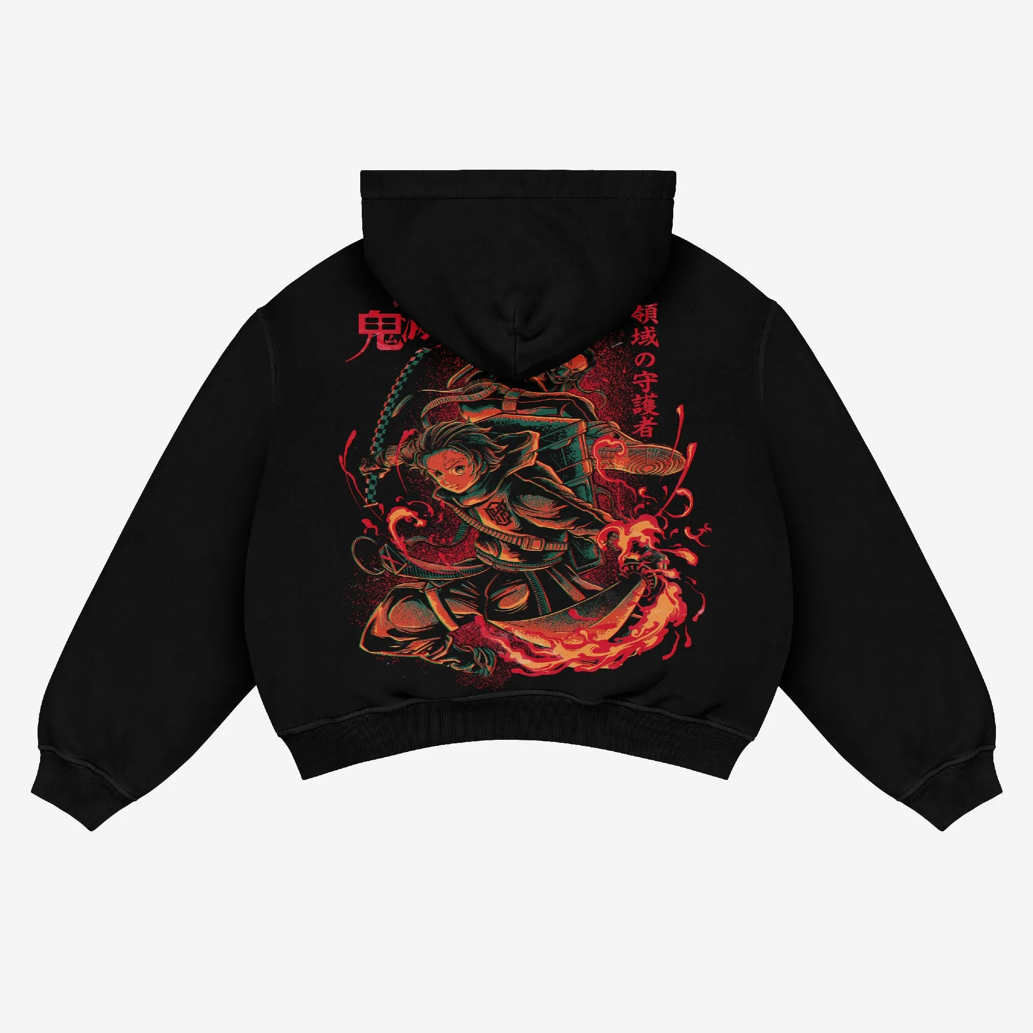 Demon Slayer Tanjiro Flame Hoodie - 100% Cotton, Graphic Street-Style Anime Apparel