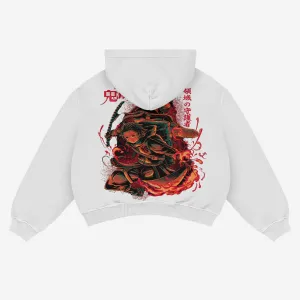 Demon Slayer Tanjiro Flame Hoodie - 100% Cotton, Graphic Street-Style Anime Apparel