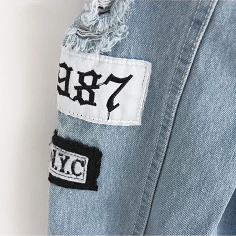 Denim Jacket Printed Patch Shirt