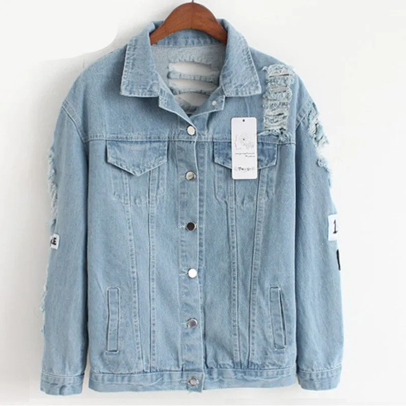 Denim Jacket Printed Patch Shirt