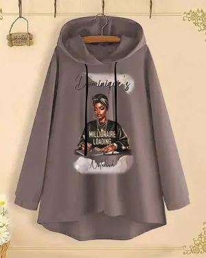 Dominigue‘s Notebook Long-Sleeved with Loose Hem Hoodie