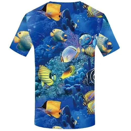 Fish T-shirt Men Animal Tshirt Printed Tracksuits T shirts Funny Ocean Tshirts Cool Fishinger Shirt Print Short Sleeve T shirts