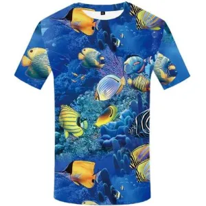 Fish T-shirt Men Animal Tshirt Printed Tracksuits T shirts Funny Ocean Tshirts Cool Fishinger Shirt Print Short Sleeve T shirts