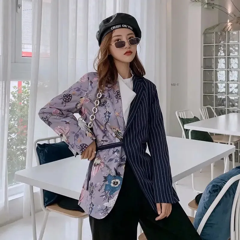 Floral Long Sleeve Blazer With Pockets