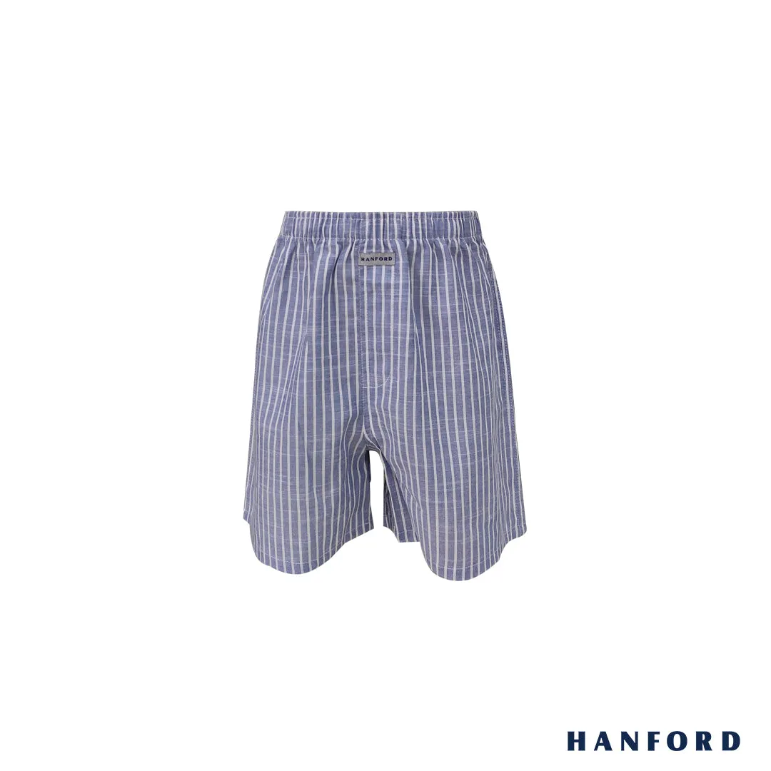 Hanford Kids/Teens 100% Premium Cotton Woven Shorts Stiles - Stripe (Single Pack)