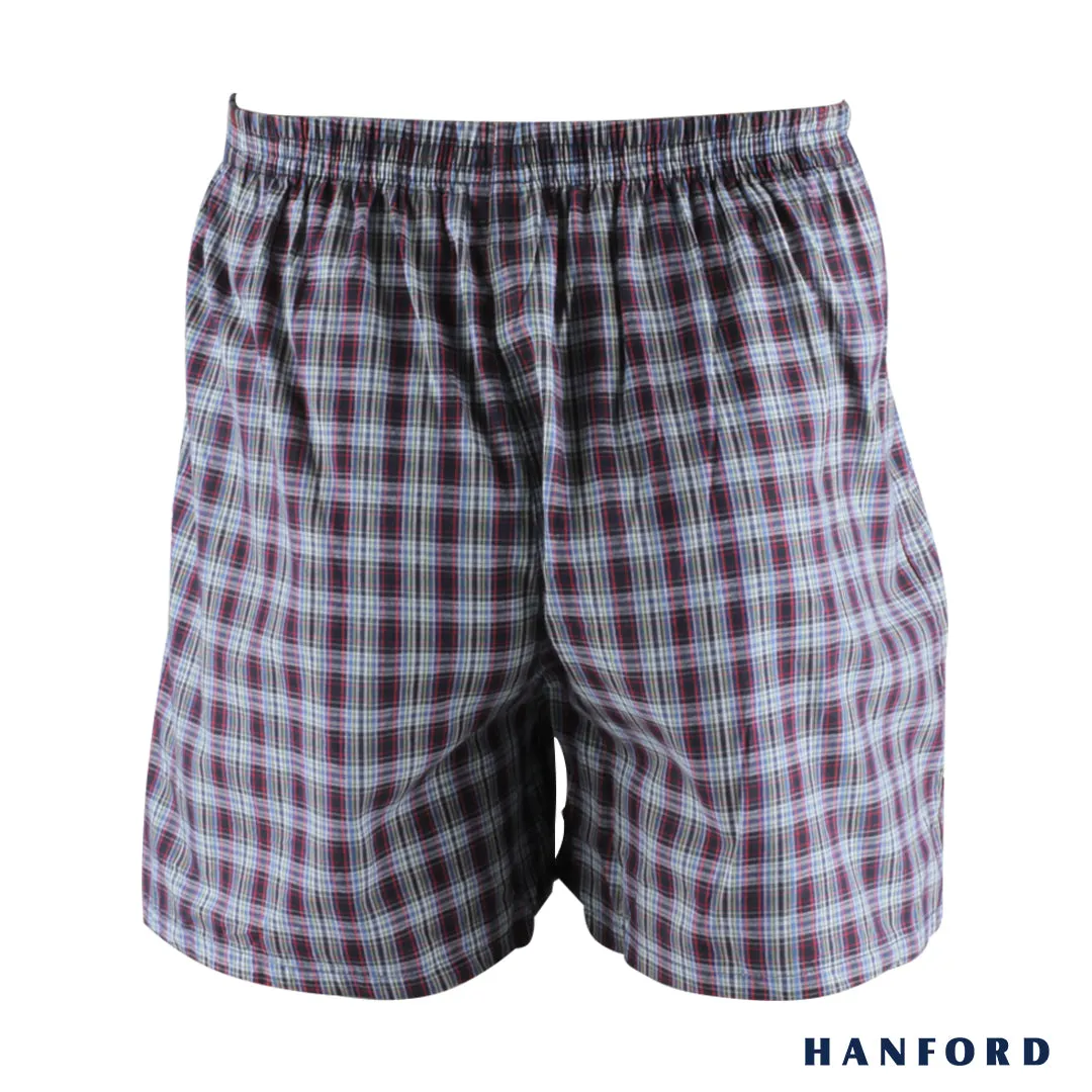 Hanford Men 100% Cotton Woven Boxer Shorts - Checkered SETH (1PC/SinglePack)