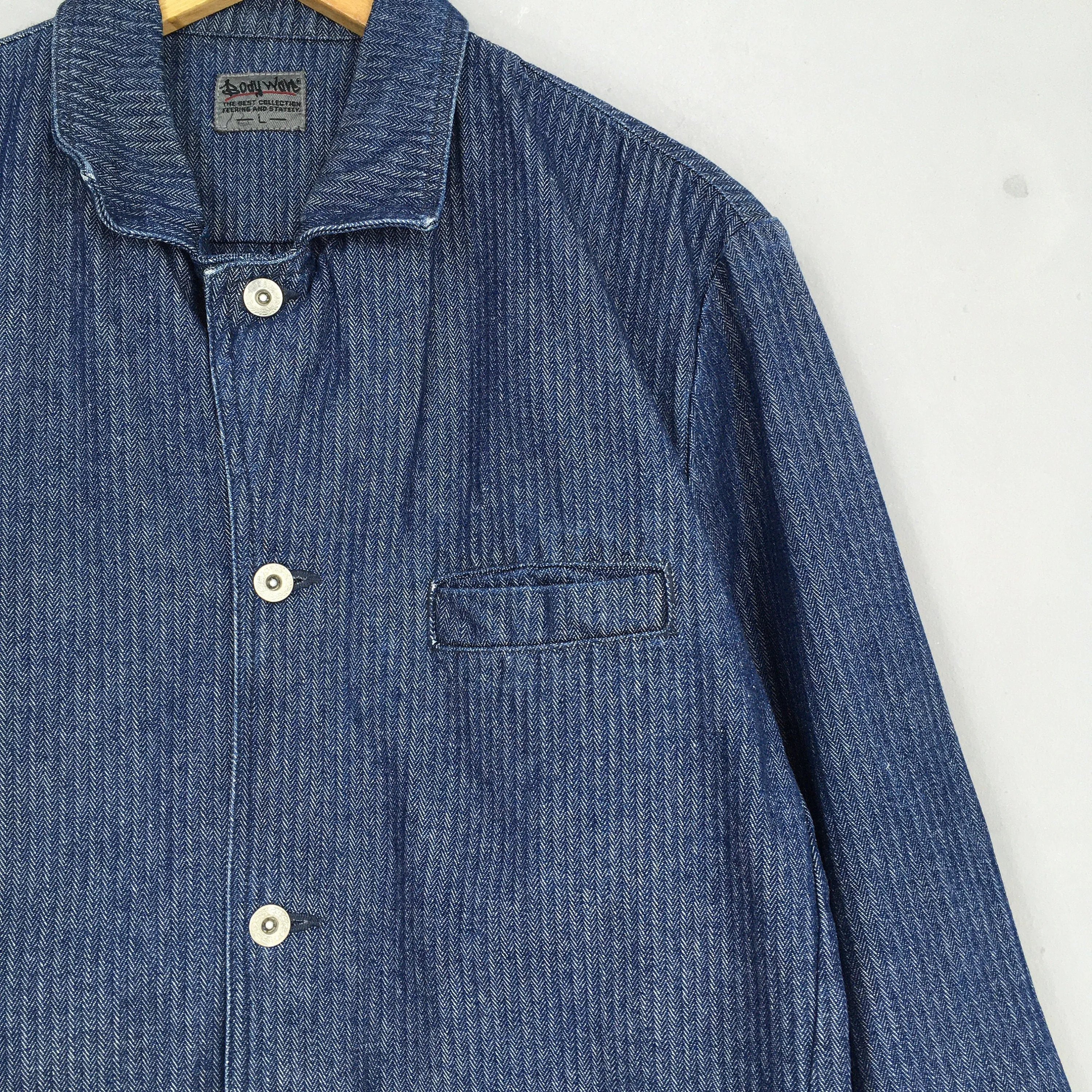 Herringbone Denim Jeans Workwear Jacket