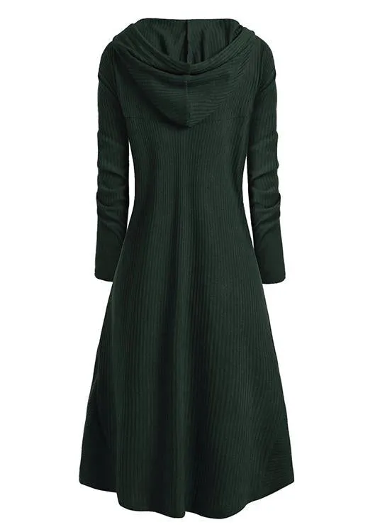 Hooded Pocket High Low Drop Shoulder Longline Sweater