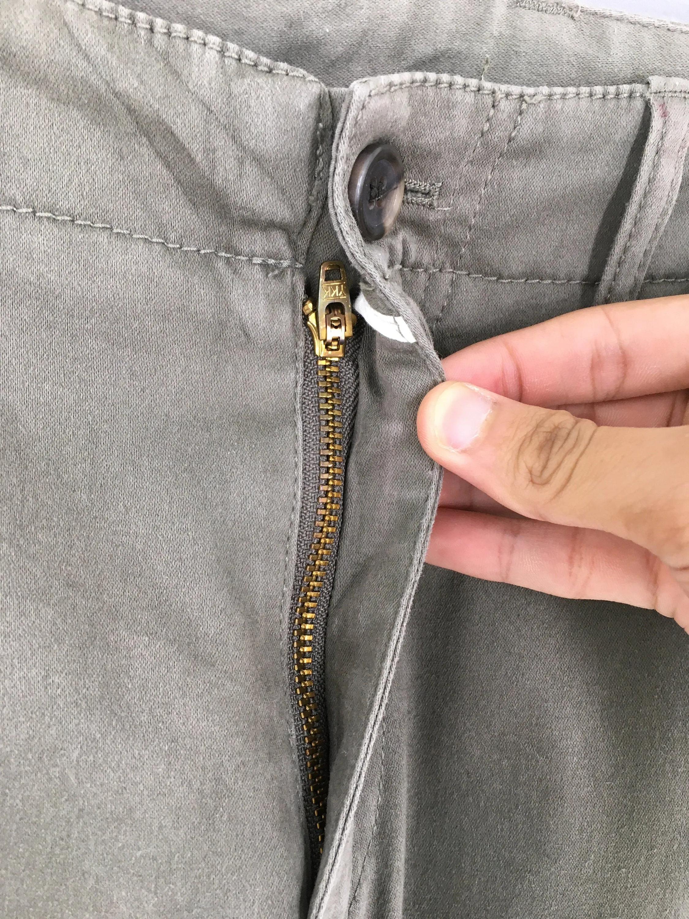 Japanese Brand Slim Fit Cargo Pants Gray Size 34x31