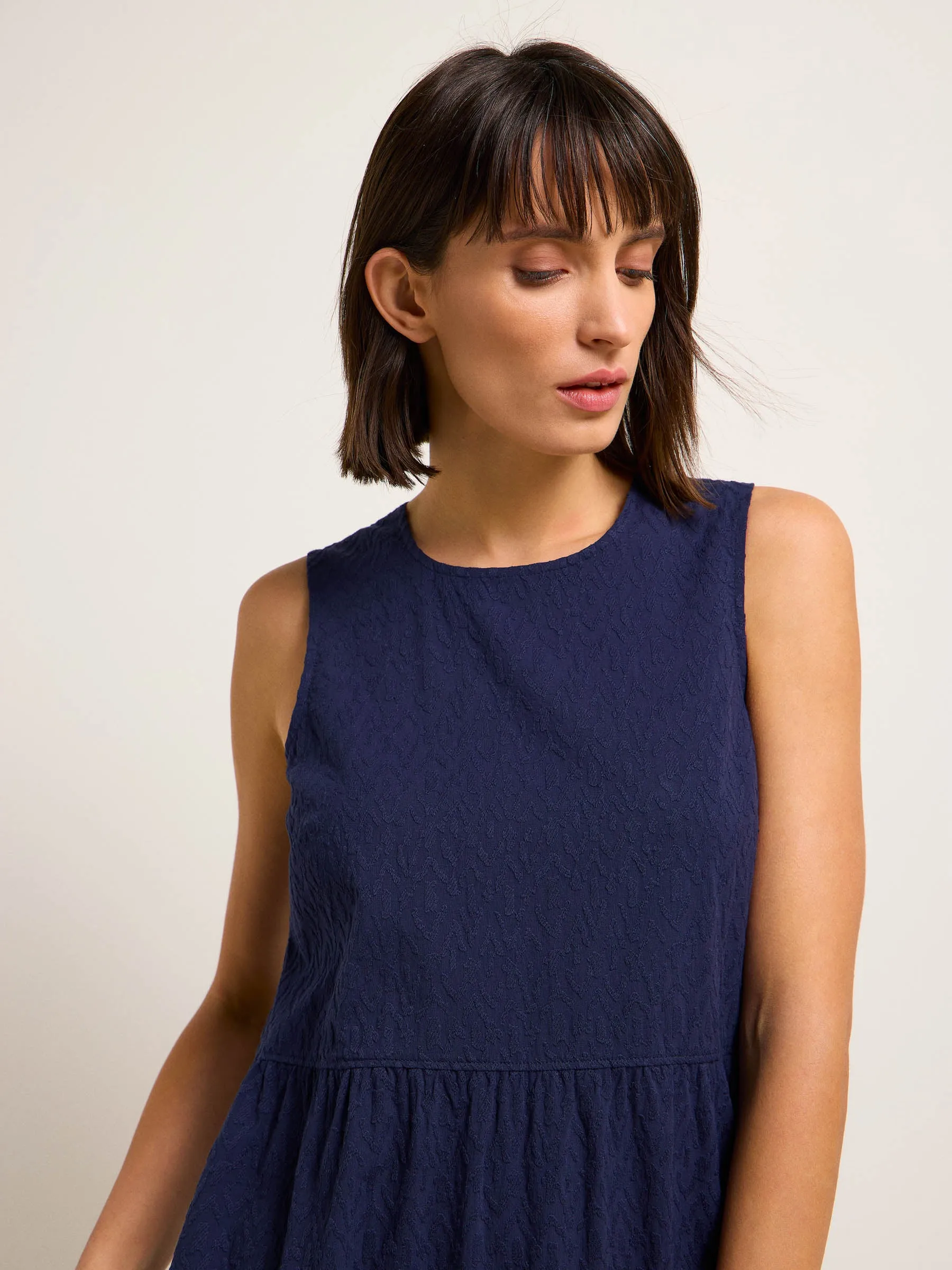 Lanius - Maxi Dress with Embroidery - Nightblue