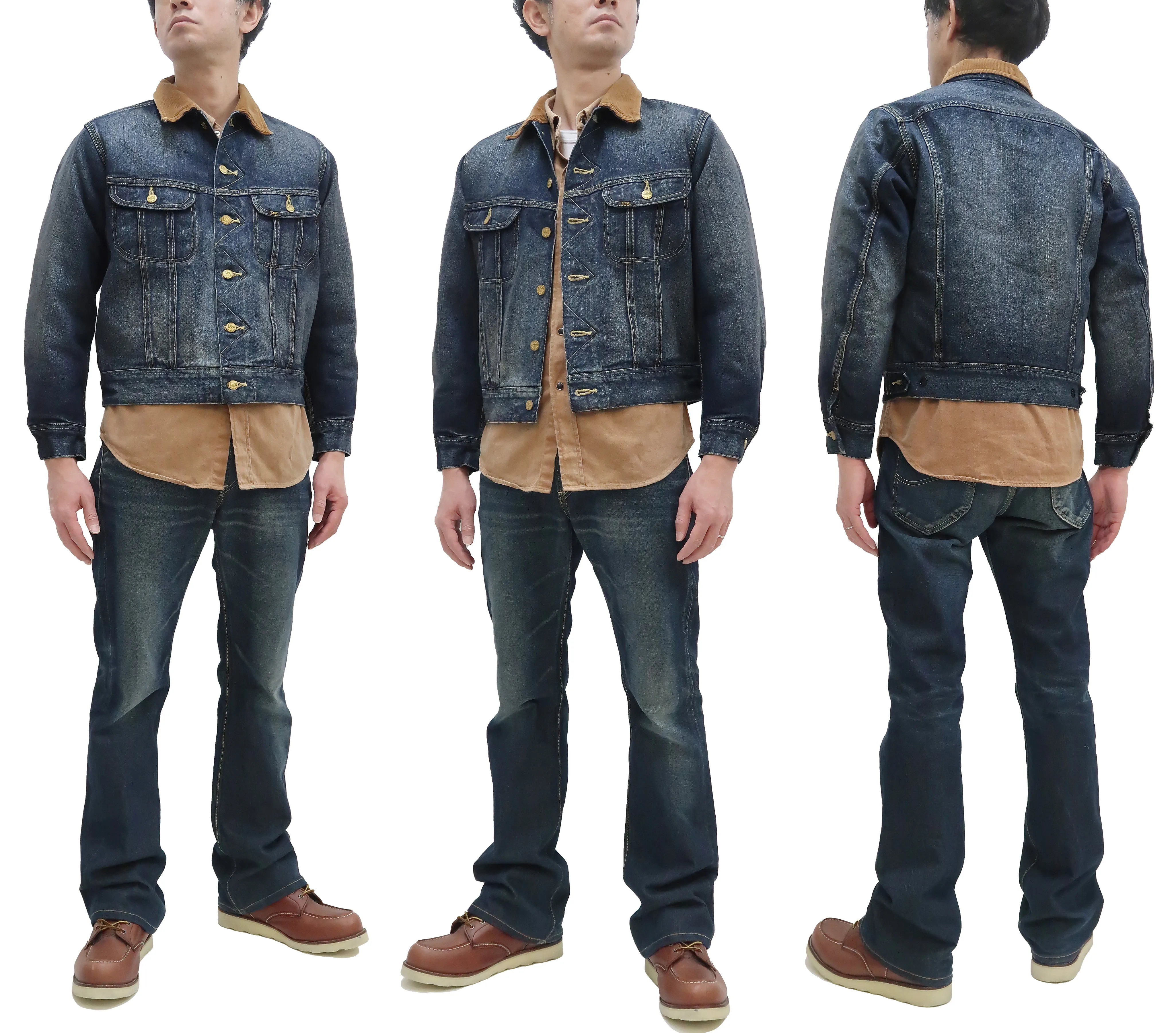 Lee Denim Jacket 101-LJ Men's Reissue Lee Storm Rider 101LJ Blanket-Lined Jacket LM5110 LM5110-526 Pre-Faded-Denim