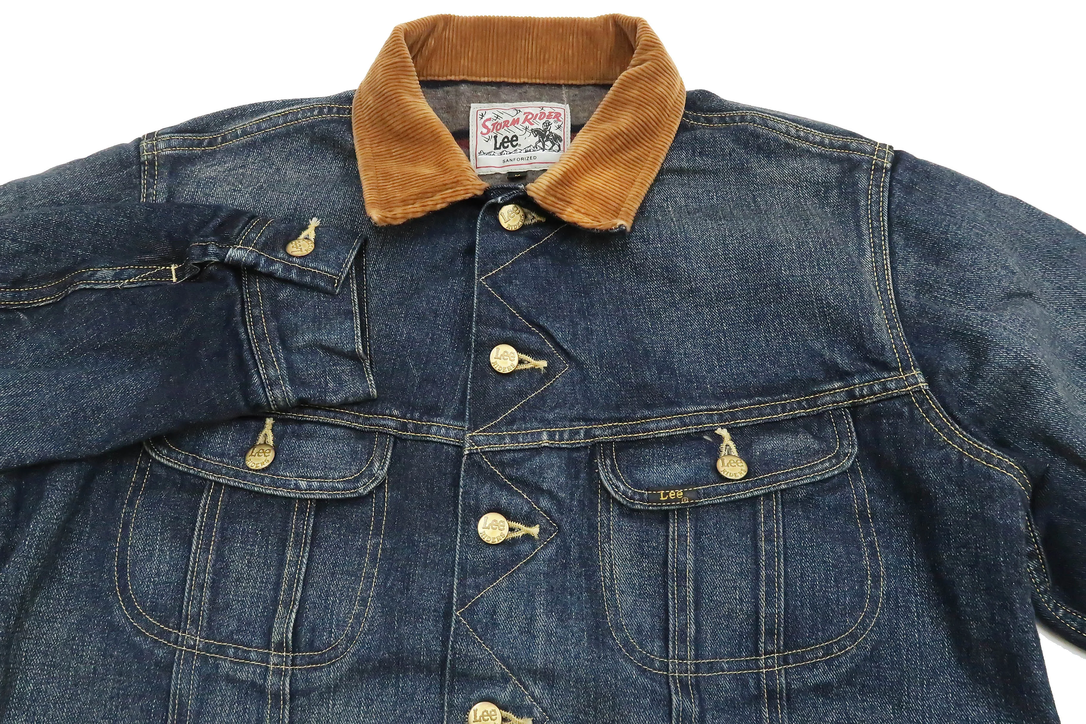 Lee Denim Jacket 101-LJ Men's Reissue Lee Storm Rider 101LJ Blanket-Lined Jacket LM5110 LM5110-526 Pre-Faded-Denim