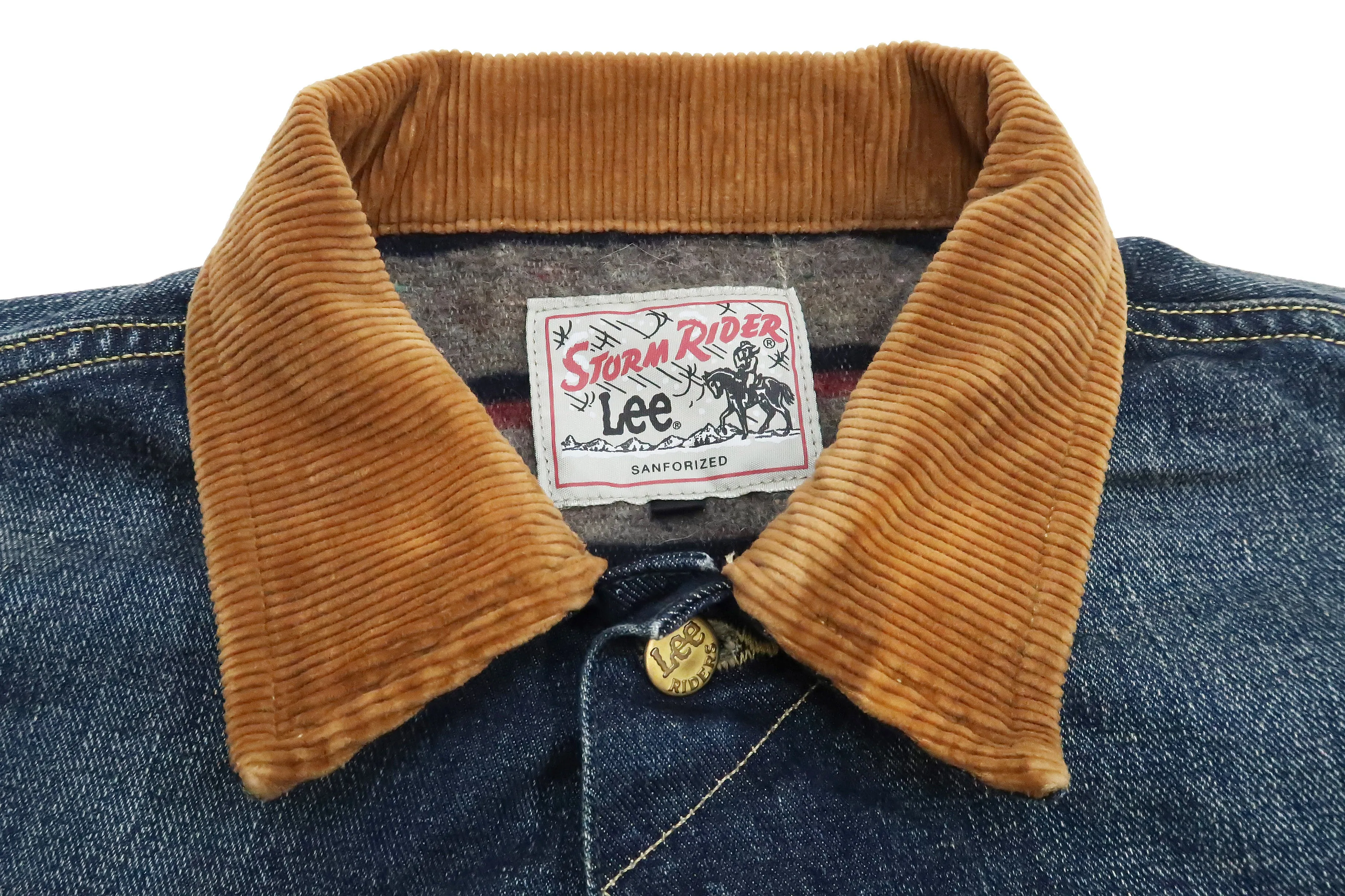 Lee Denim Jacket 101-LJ Men's Reissue Lee Storm Rider 101LJ Blanket-Lined Jacket LM5110 LM5110-526 Pre-Faded-Denim