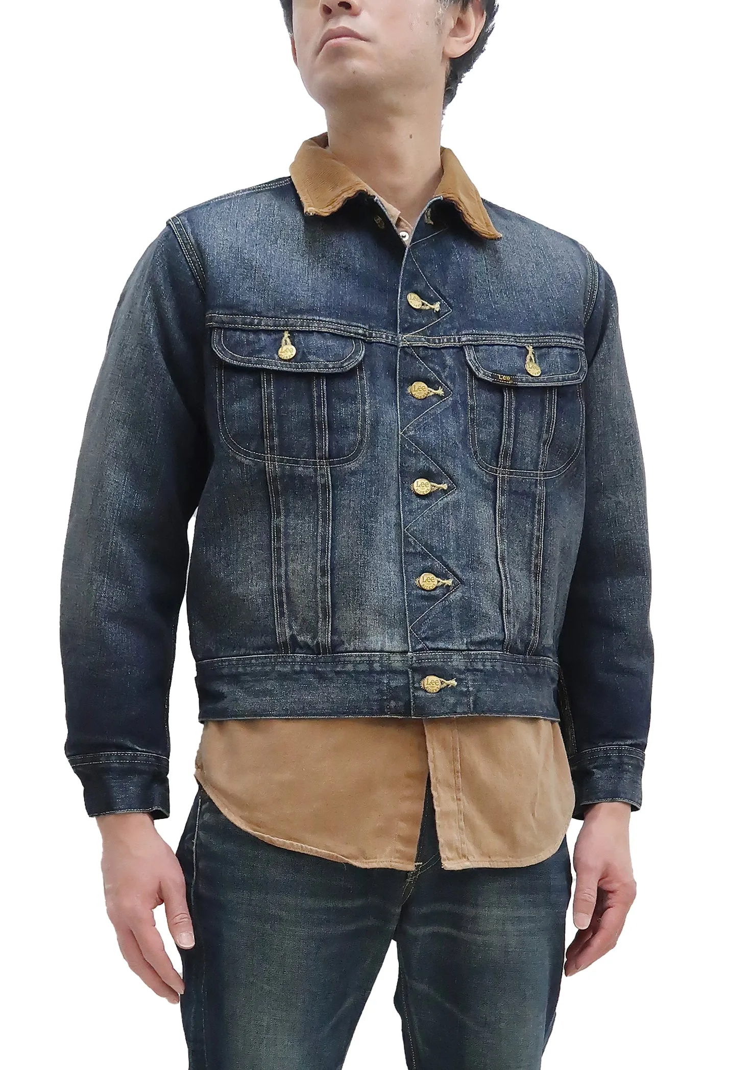 Lee Denim Jacket 101-LJ Men's Reissue Lee Storm Rider 101LJ Blanket-Lined Jacket LM5110 LM5110-526 Pre-Faded-Denim