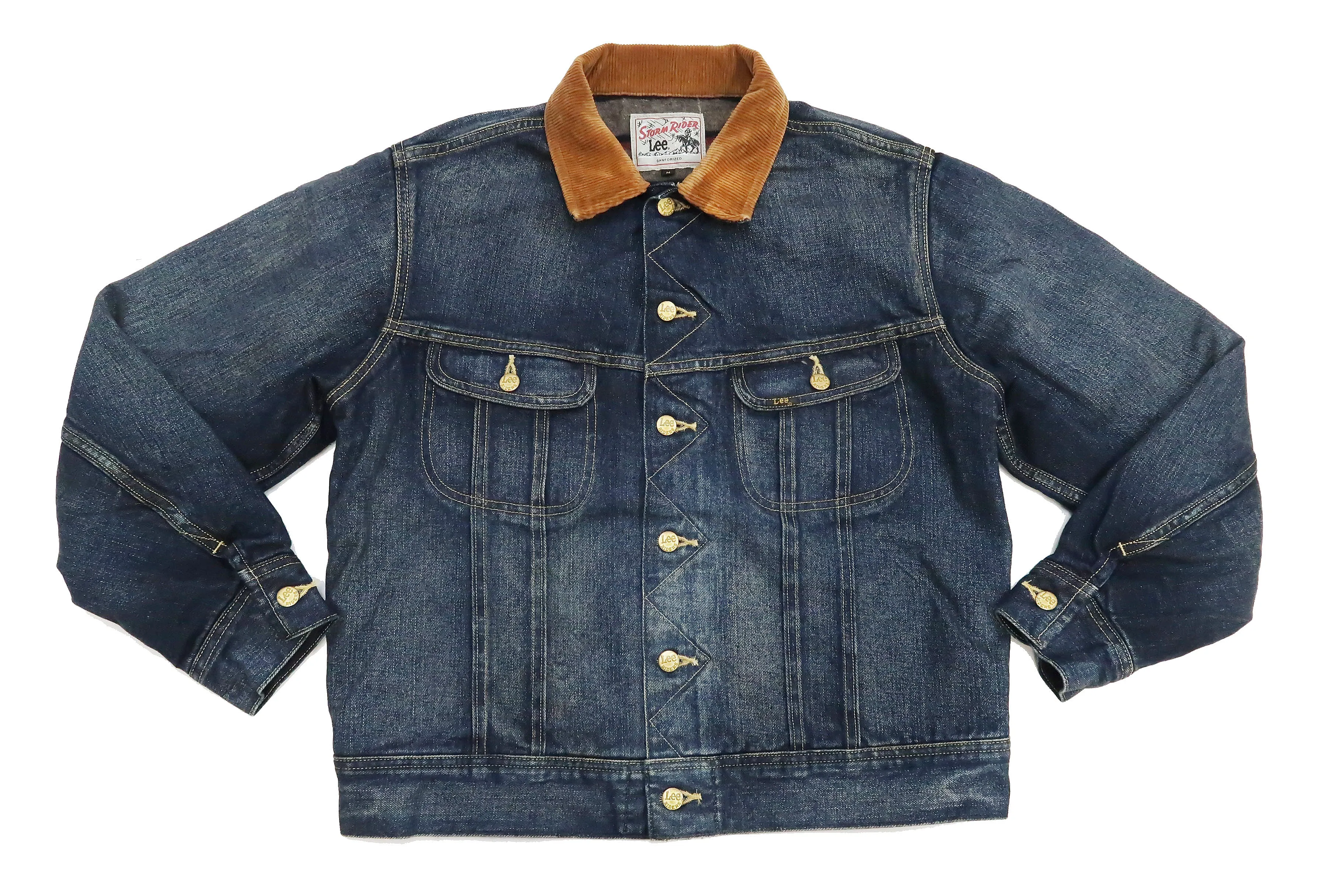 Lee Denim Jacket 101-LJ Men's Reissue Lee Storm Rider 101LJ Blanket-Lined Jacket LM5110 LM5110-526 Pre-Faded-Denim