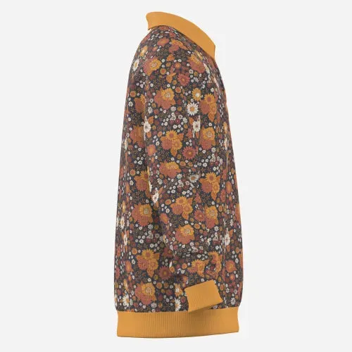 Men's 70s Floral Knit Polo | Vintage Mustard Yellow Polo Shirt | Retro Hippie Style Knitwear