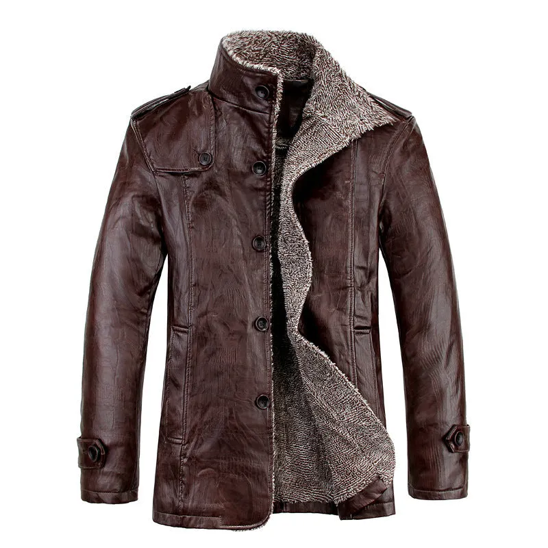 Men's casual leather jacket-Men's PU Leather Jacket-biker Lightweight Leather jacket