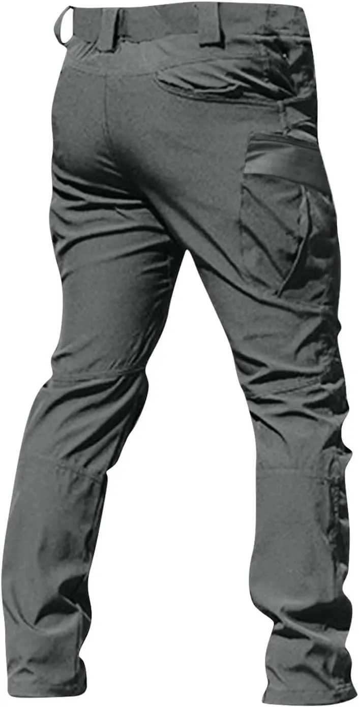 Men's Military Cargo Tactical Pants 2025 Ripstop Stretch Relaxed Fit Trousers Outdoor Hiking Pants with Multi Pockets