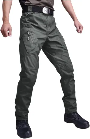 Men's Military Cargo Tactical Pants 2025 Ripstop Stretch Relaxed Fit Trousers Outdoor Hiking Pants with Multi Pockets