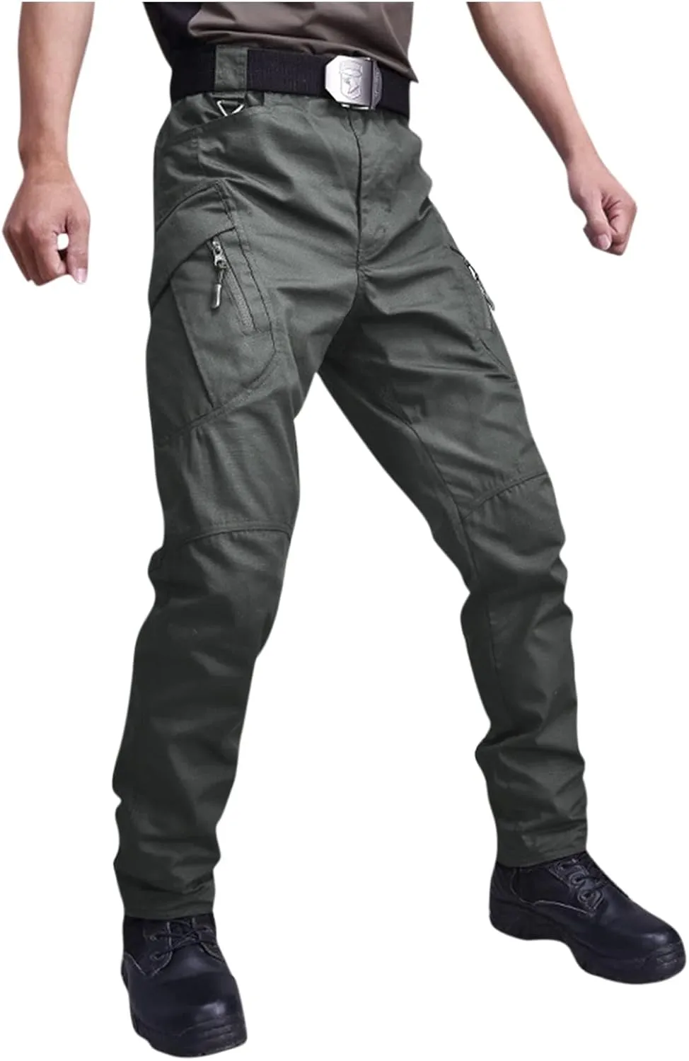 Men's Military Cargo Tactical Pants 2025 Ripstop Stretch Relaxed Fit Trousers Outdoor Hiking Pants with Multi Pockets