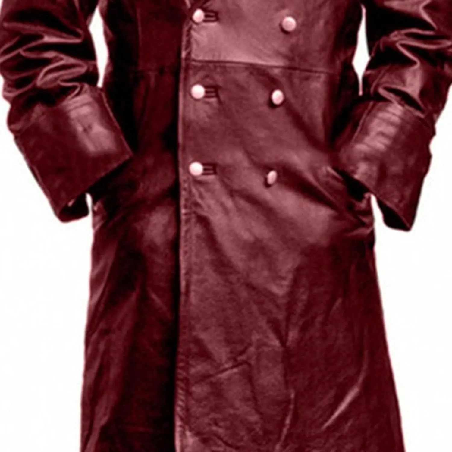 Mens Vintage Leather Jacket Long Trench Coat Full Length Fashion Faux Leather Overcoat Open Front Cardigan Jackets