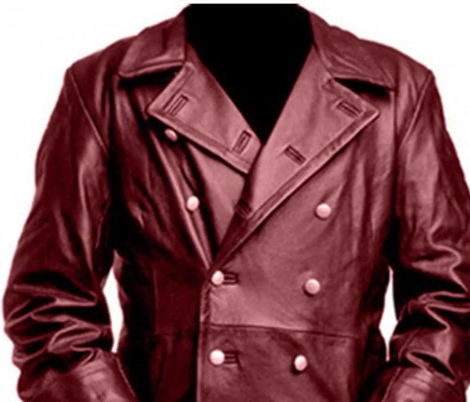 Mens Vintage Leather Jacket Long Trench Coat Full Length Fashion Faux Leather Overcoat Open Front Cardigan Jackets