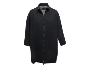 Navy Giorgio Armani Wool Zip Jacket Size US S