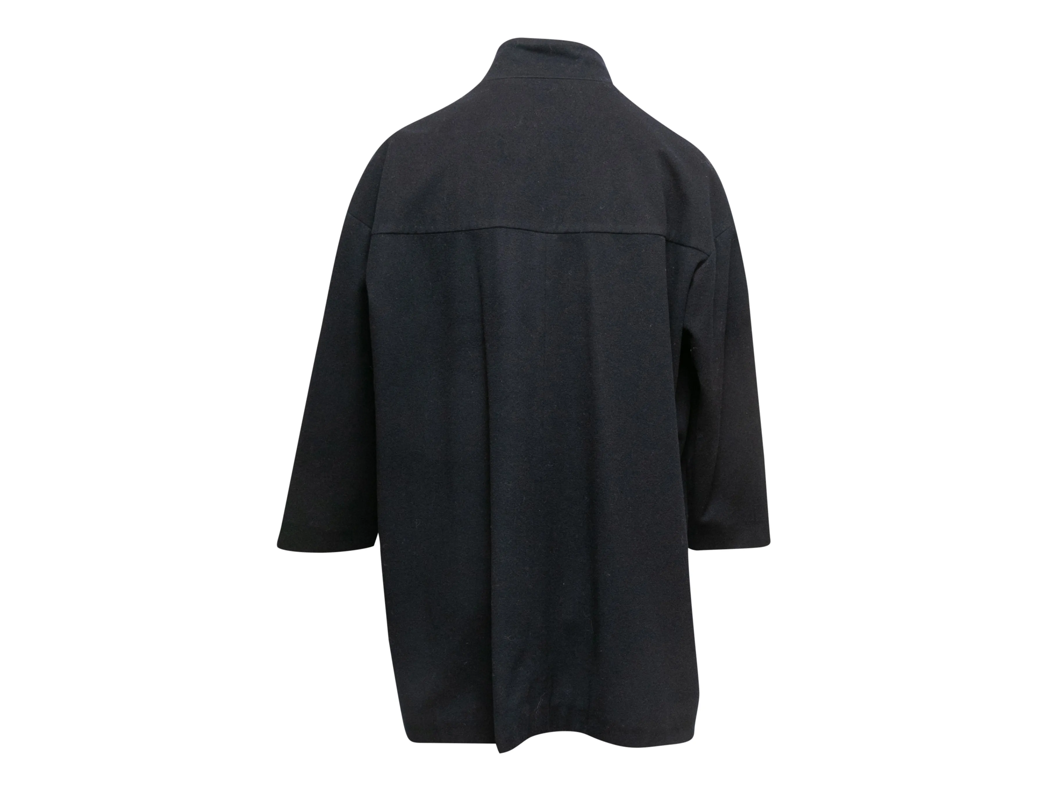 Navy Giorgio Armani Wool Zip Jacket Size US S