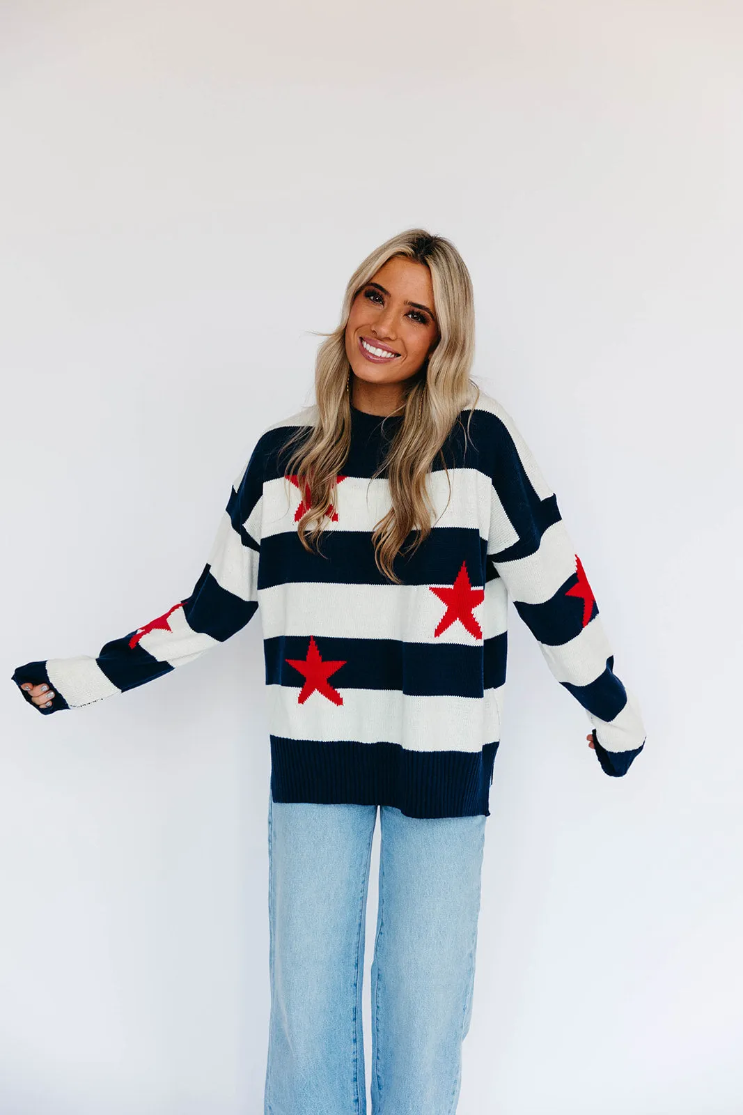 Oh My Stars Sweater - Navy/Combo