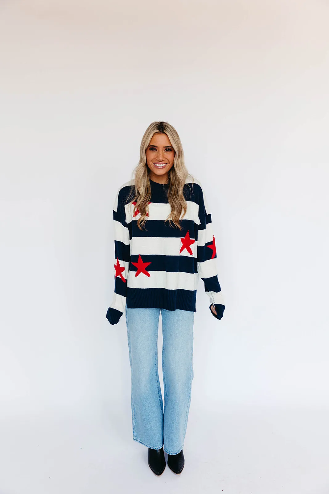 Oh My Stars Sweater - Navy/Combo