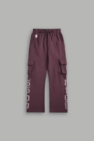 Our Mantra Bigelow Cargo Sweat Pants in Darc Purple